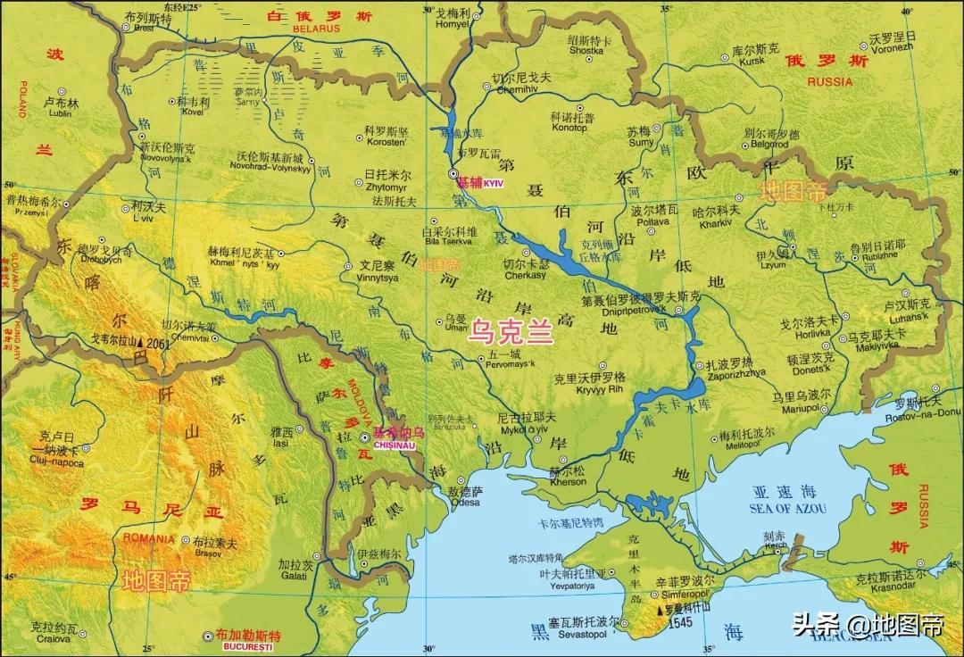 世界地图乌克兰（世界地图乌克兰地图中文版全图）