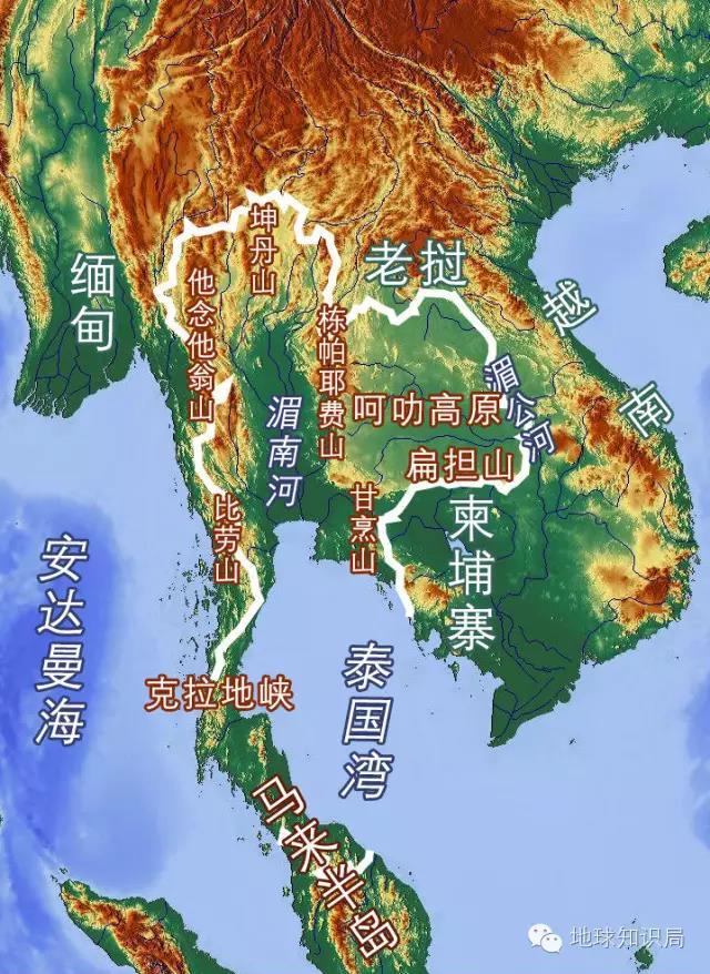 泰国地形图高清全图图片