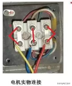 三相电机6个接线柱怎么接（电动机正反转实物接线图）