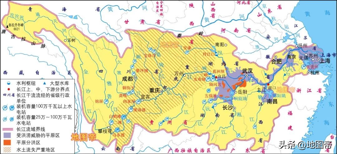 长江在哪个城市（长江的源头和终点在哪里）