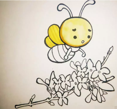 小蜜蜂的画法（小蜜蜂的画法简笔画图片）